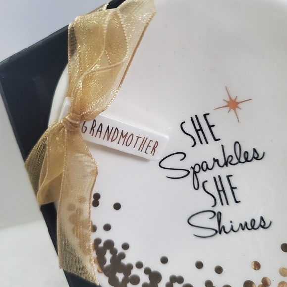 Grasslands Road She Sparkles She Shines Grandmother Ceramic Trinket Dish NIB - Picture 2 of 8